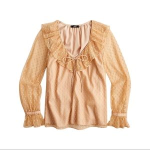 J. Crew ruffle dot blouse